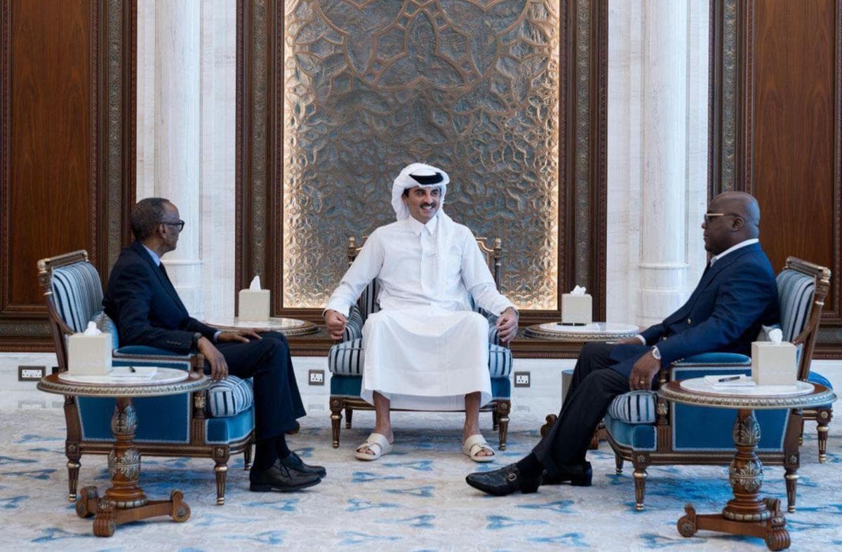Le Président paul kagame du Rwanda et Félix Tshisekedi du Congo au Qatar