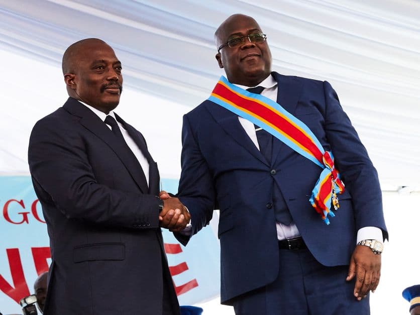 Portrait de l'ancien président Joseph Kabila et Félix Tshisekedi