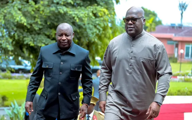 Portrait d’Évariste Ndayishimiye, président du Burundi et son homologue congolais Félix Tshisekedi