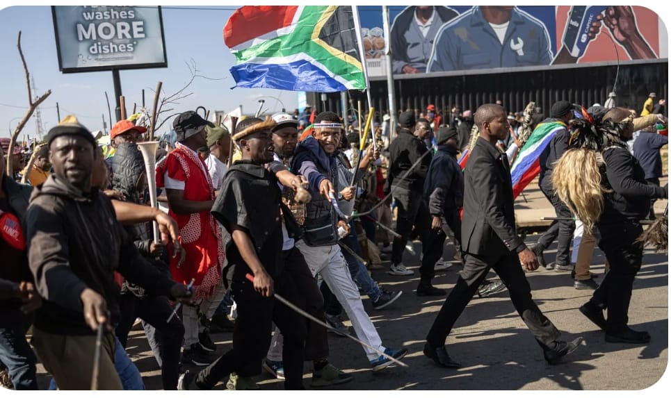 Les manifestants sud-africains